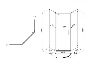 Душевой уголок Triton Дека Щ0000059783 90x90 см профиль чёрный стекло прозрачное